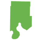 Green map of Douglas County, Nebraska.