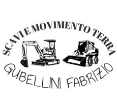 Logo per i servizi di movimento terra di Gubellini Fabrizio, raffigurante un escavatore e una minipala.