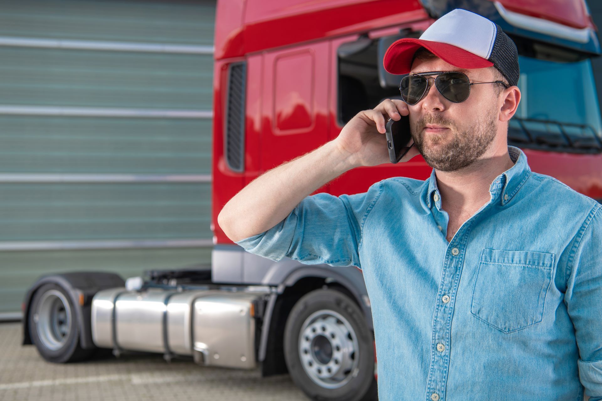 man on phone ordering truck parts
