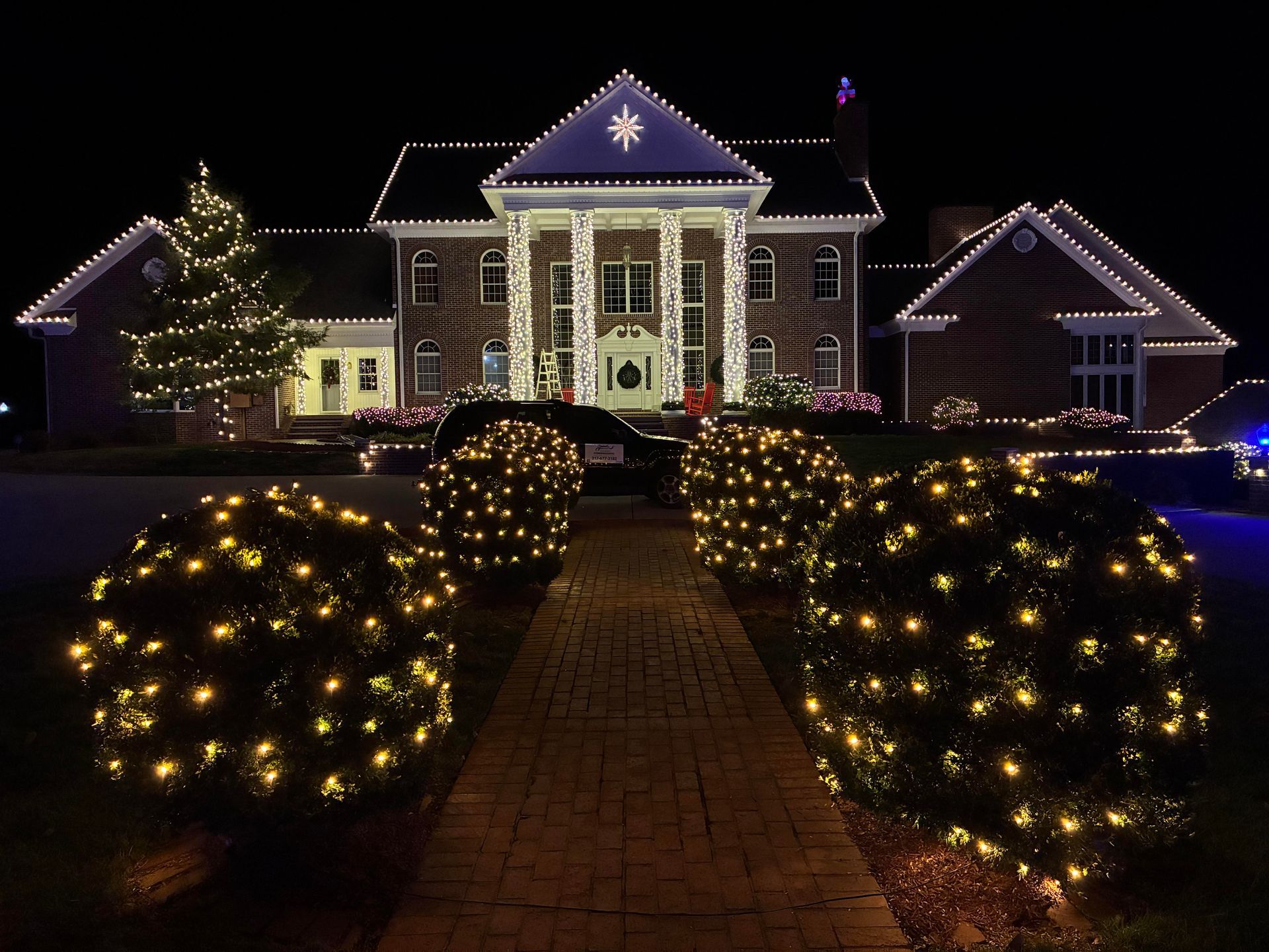 Christmas light installation