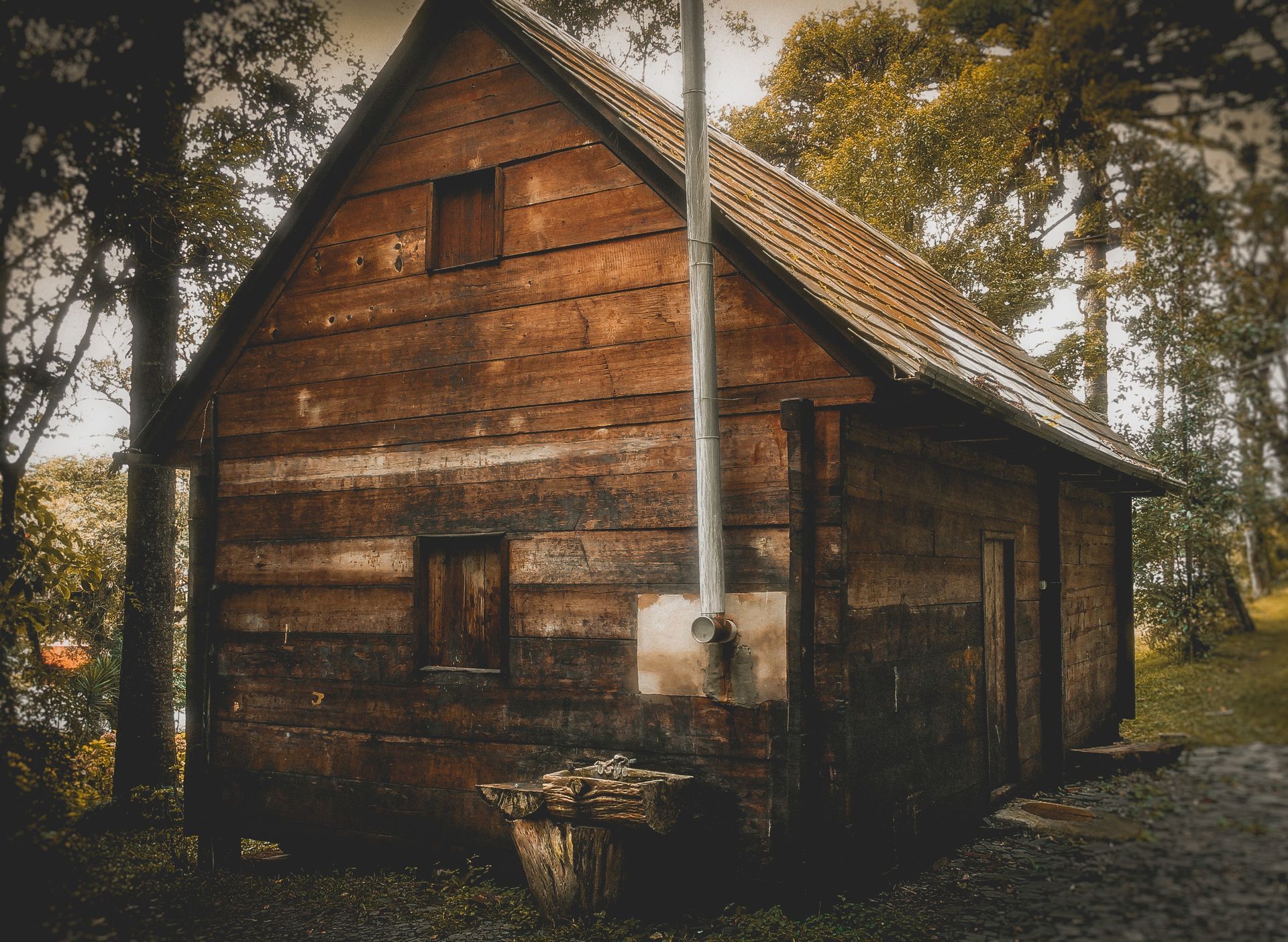 wooden shed