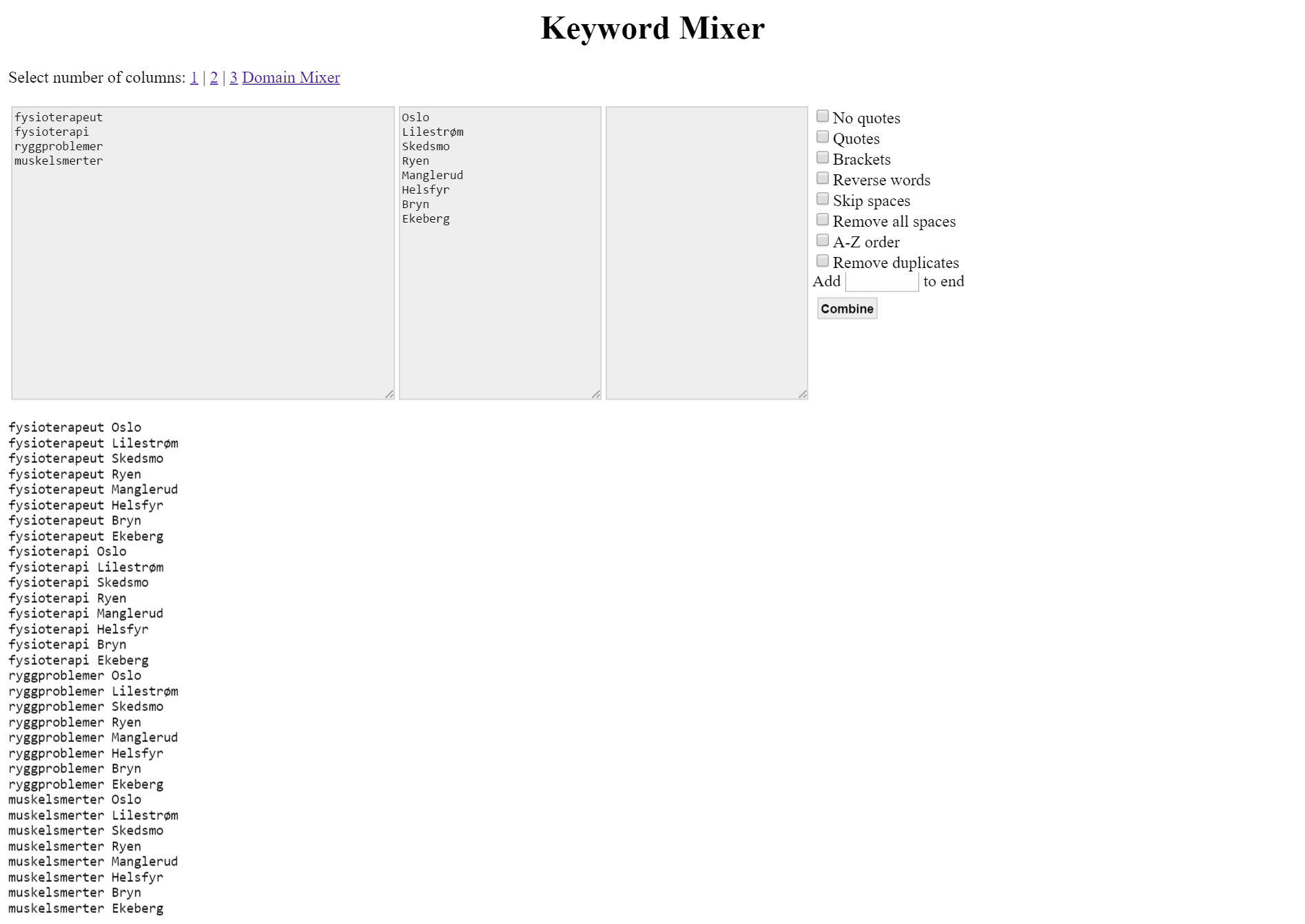 keyword-mixer