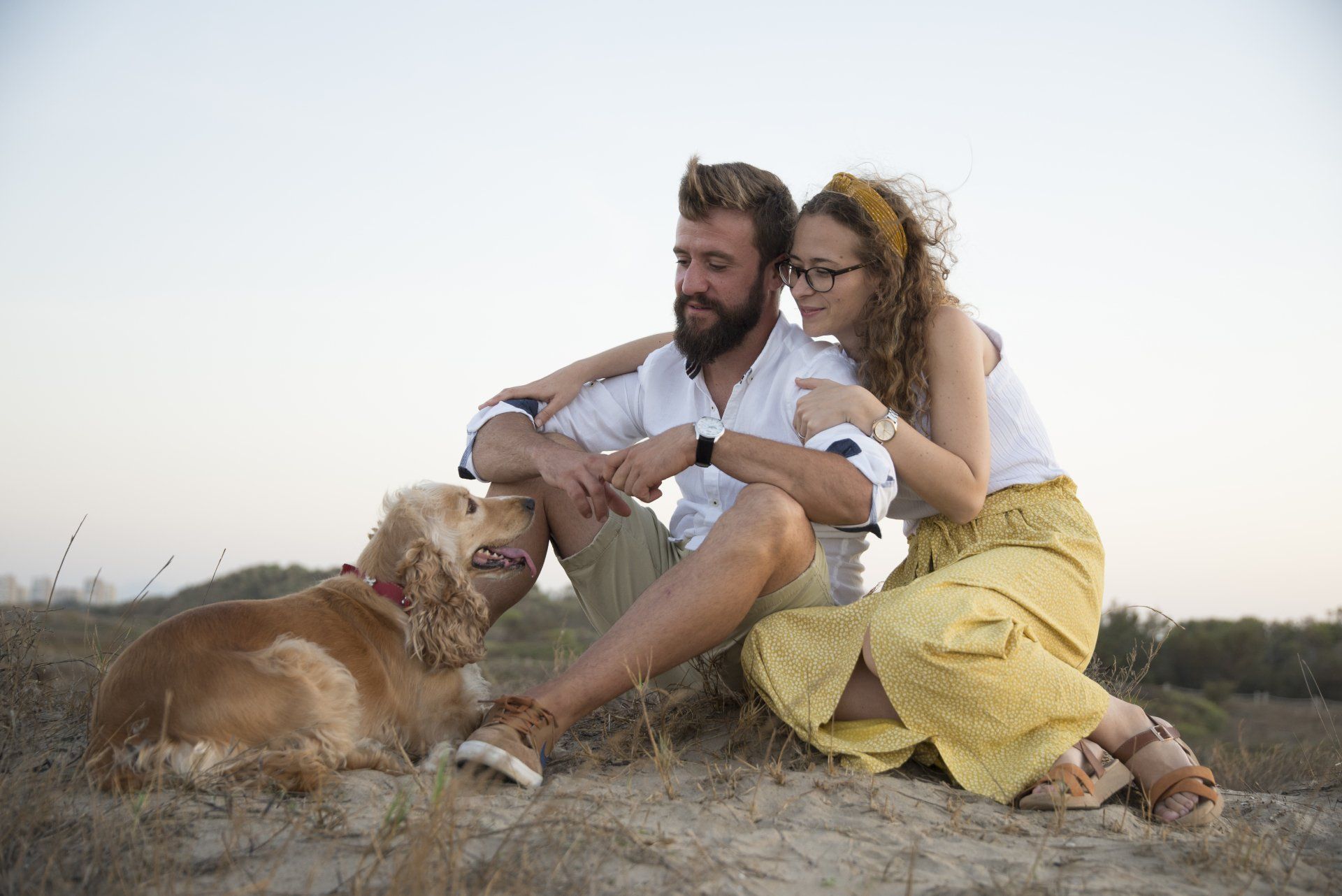 Atardecer junto a la mascota. Fotógrafo Valencia