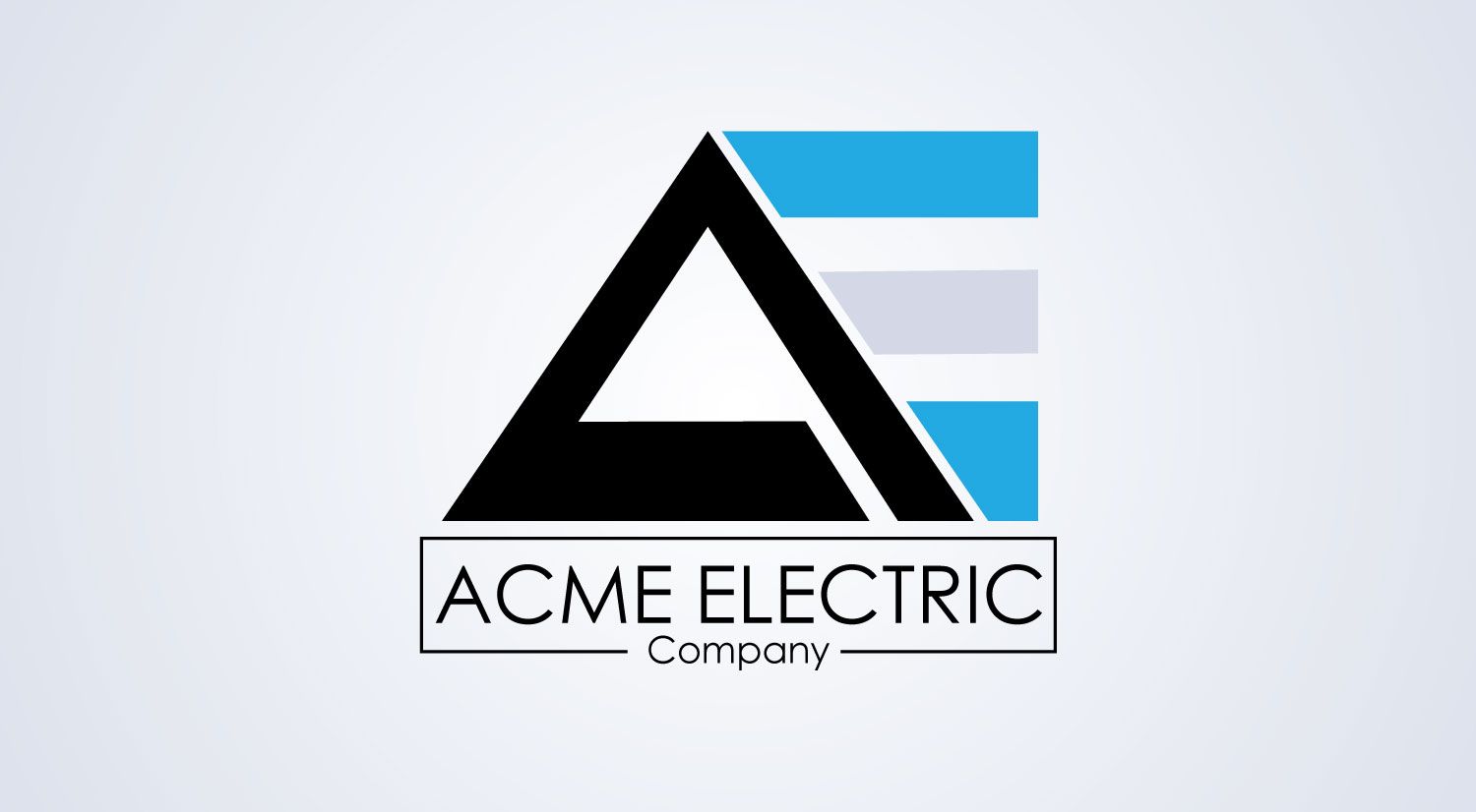 A black and blue logo for acme electric company