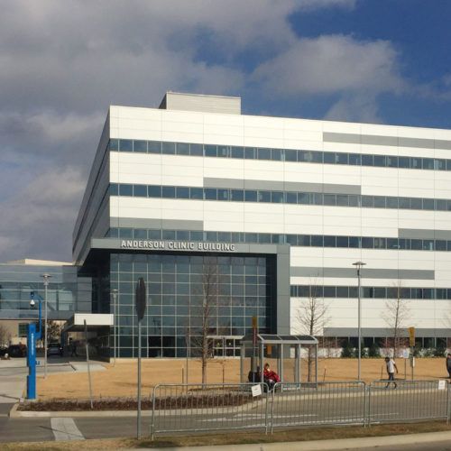 A large building with the word pharmacy on it