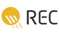 A yellow circle with the word rec on it.