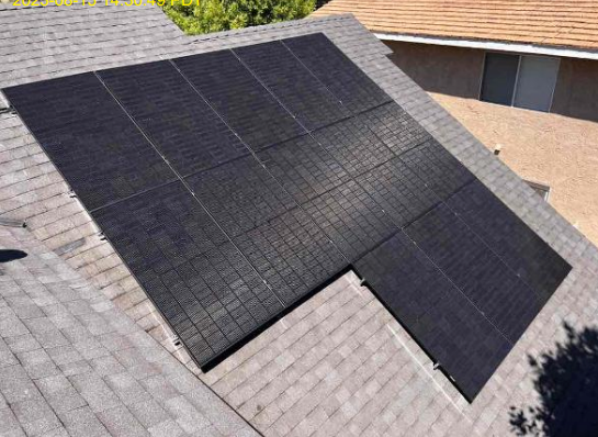 A roof with a lot of solar panels on it