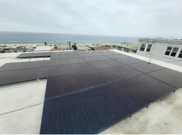 A roof with a lot of solar panels on it