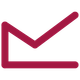 A red envelope with a arrow pointing down on a white background.