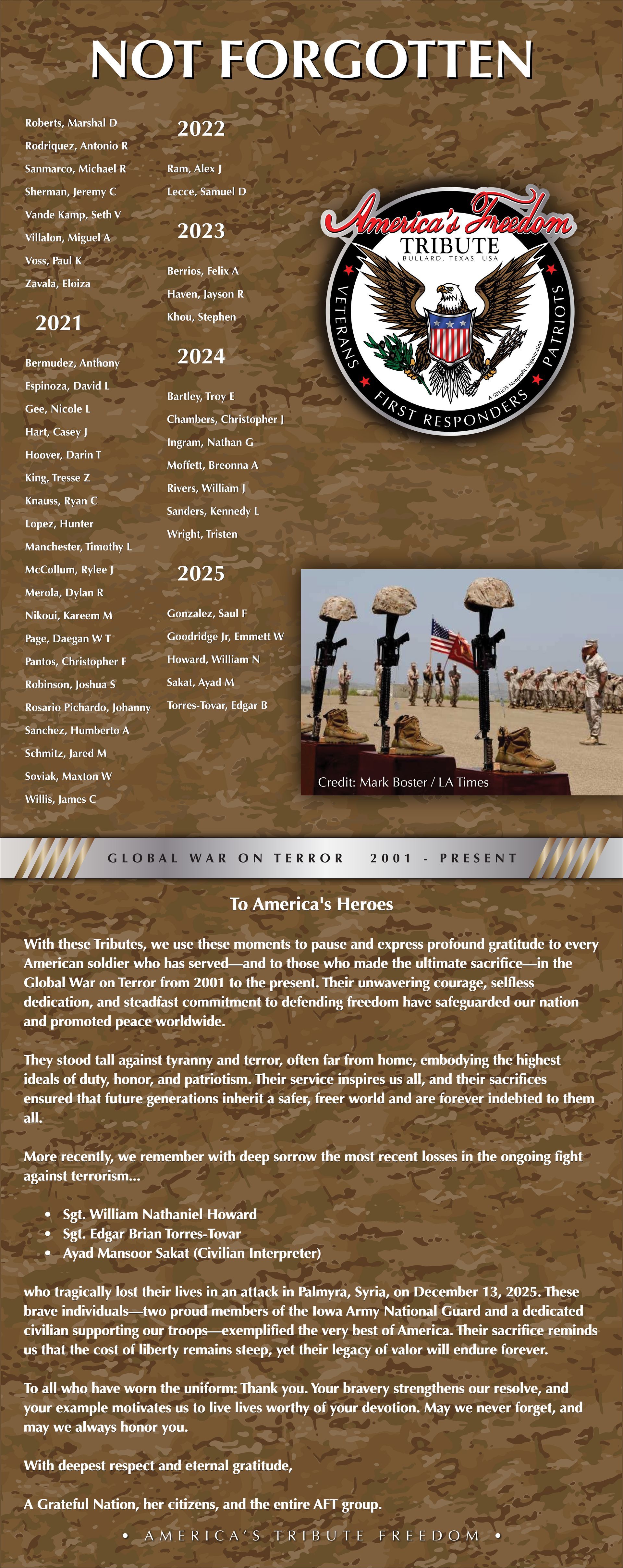Fallen warrior names
