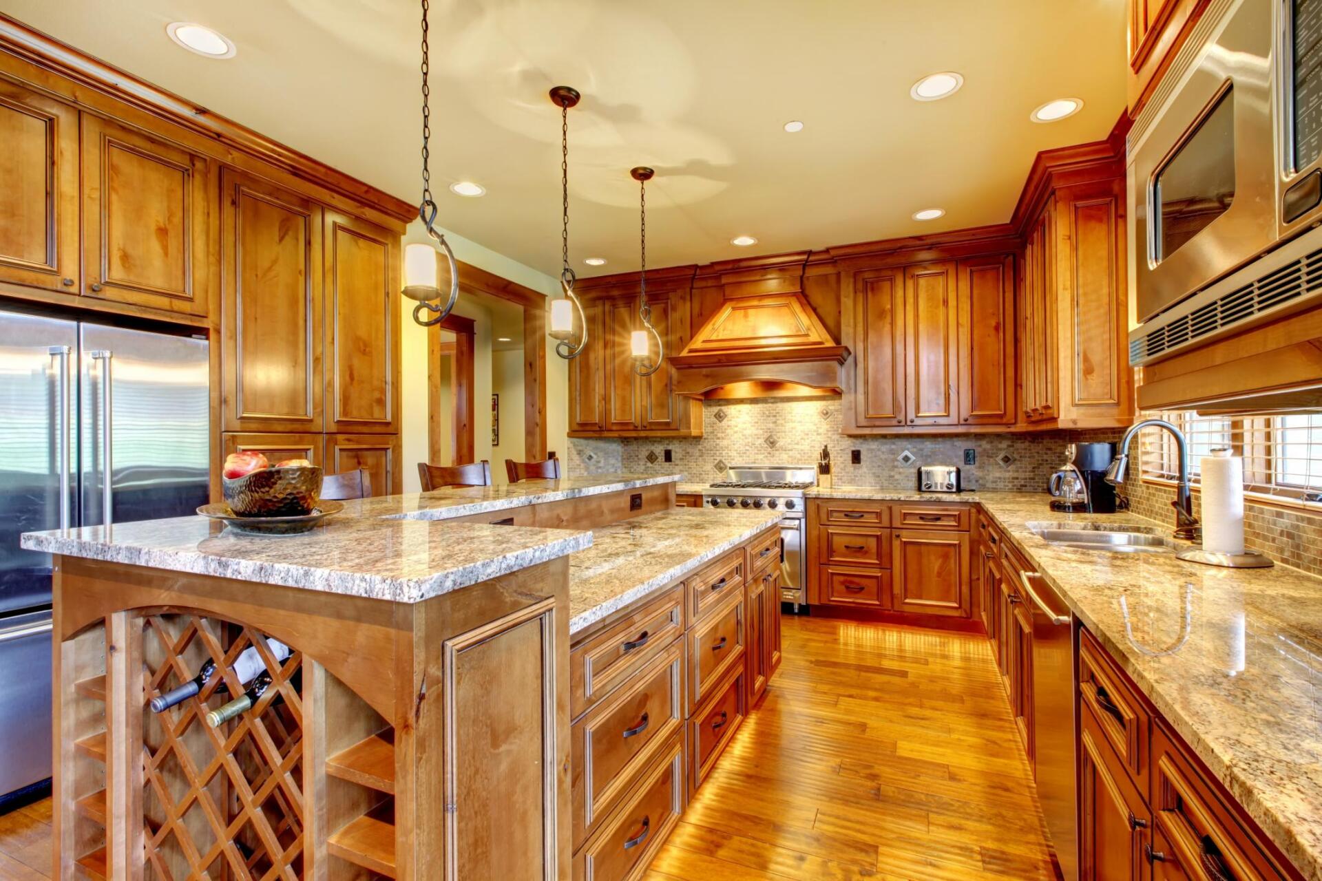 house kitchen with wood flooring