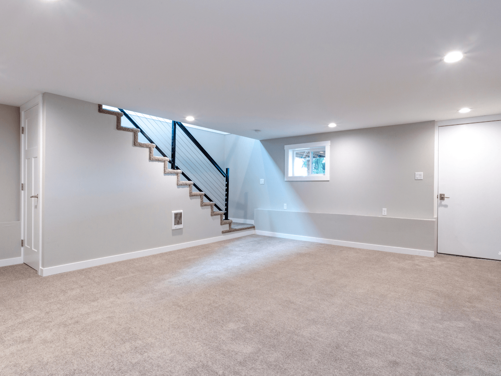 newly remodeled house basement