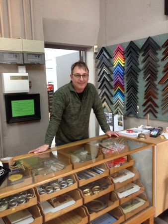 David of K-Frames at shop counter