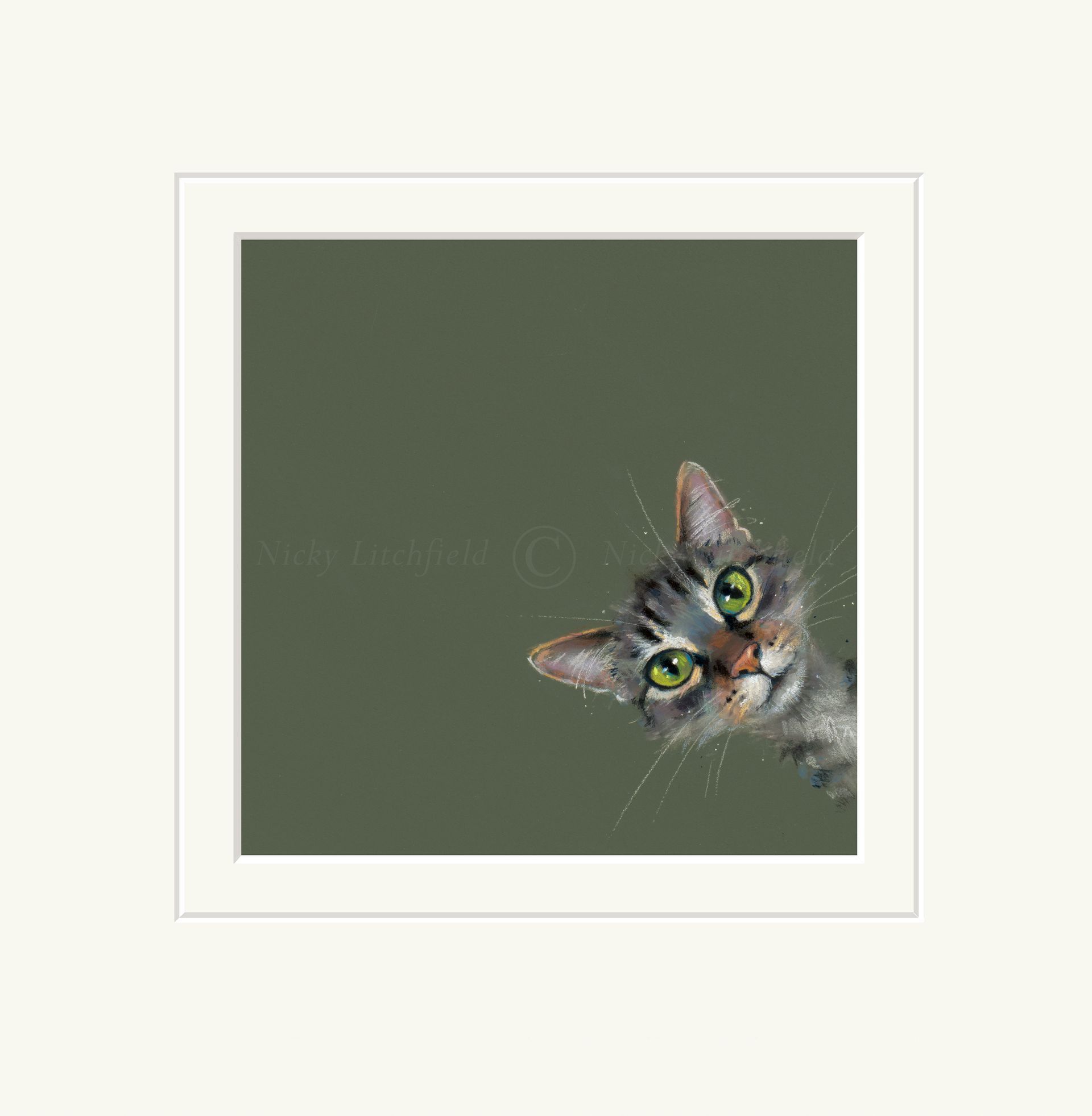 Playtime cat print by Nicky Litchfield which can be bought from K-Frames Sittingbourne