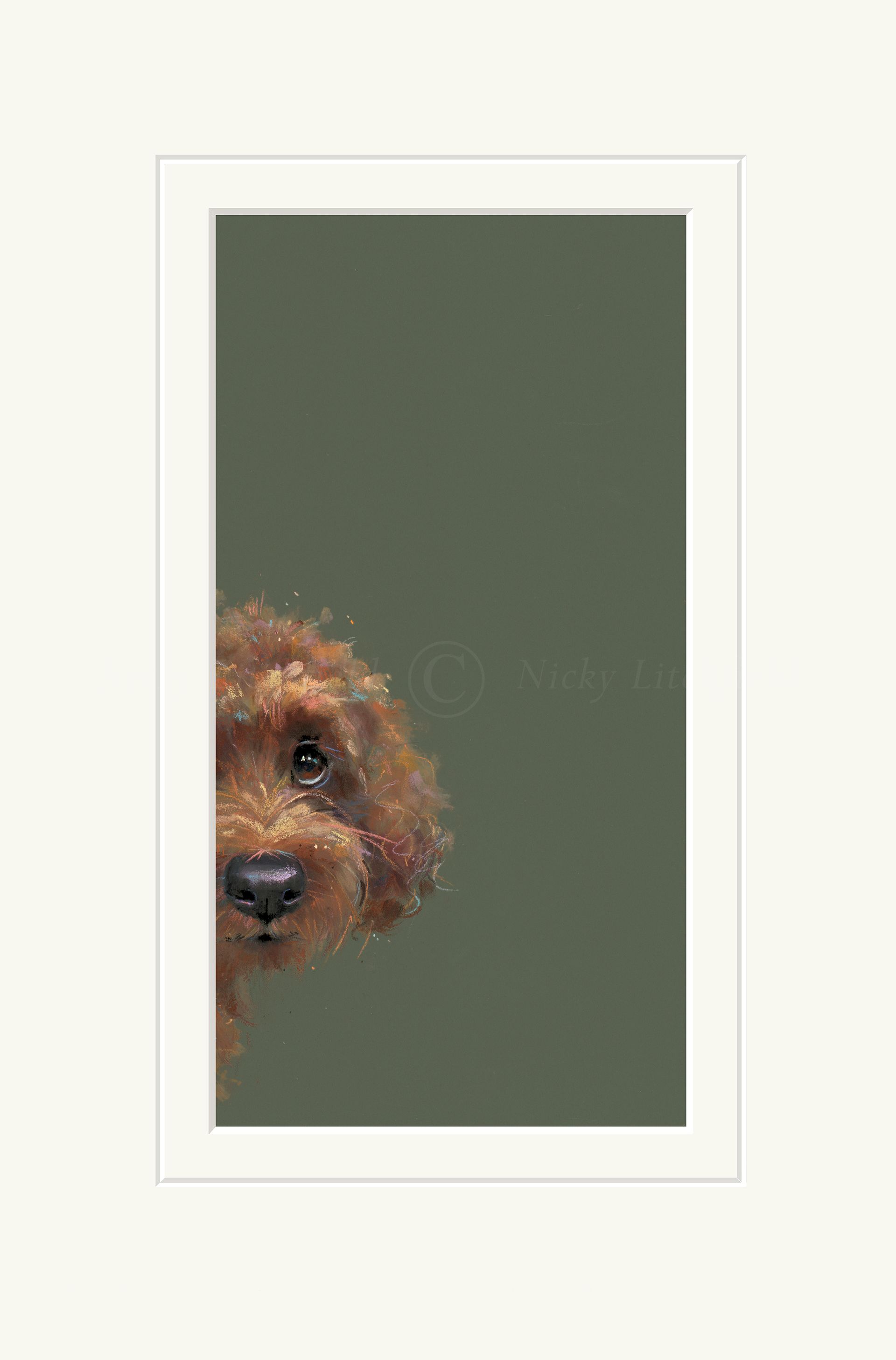 Taking a Peek cockapoo print available at K-Frames Sittingbourne