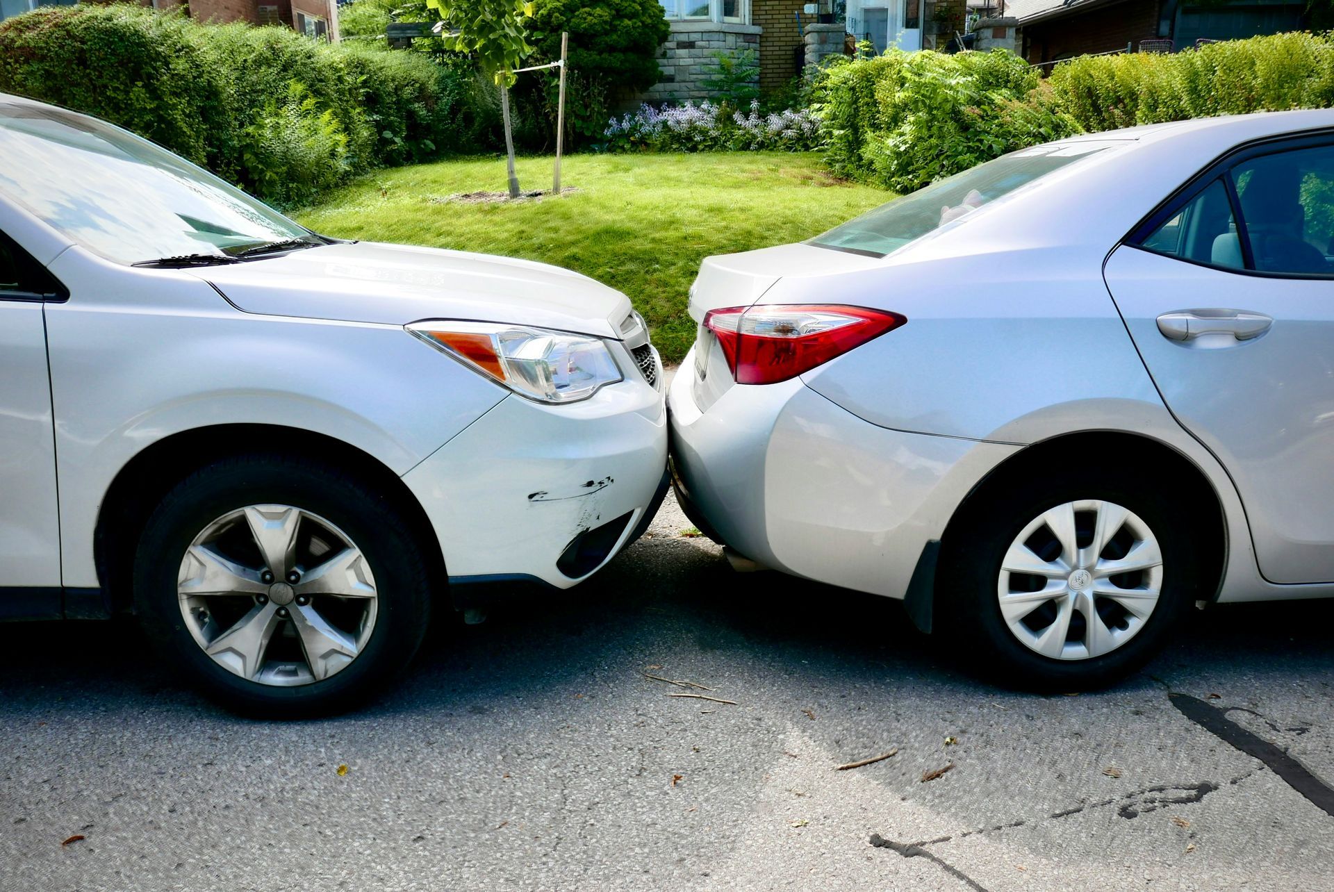 A car rear-ends another car
