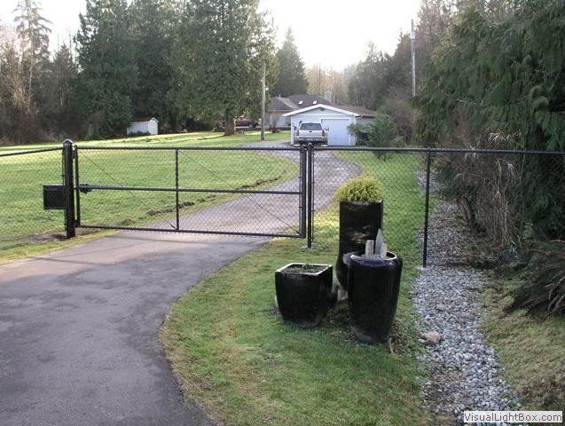 Black Chain Link With Automatic Gate — Marysville, WA — Premier Fence, Inc.