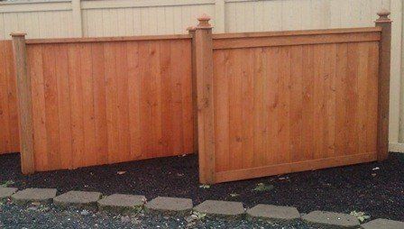 Pre Stained Cedar Sample Panels — Marysville, WA — Premier Fence, Inc.