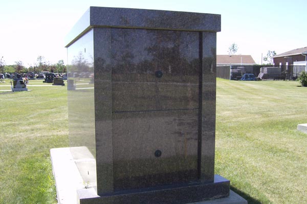 A small cubicle in the middle of a cemetery