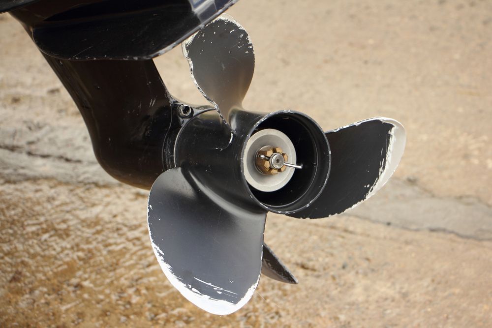 A Close Up Of A Propeller On A Boat — Mark's Outboards & More In Muswellbrook, NSW
