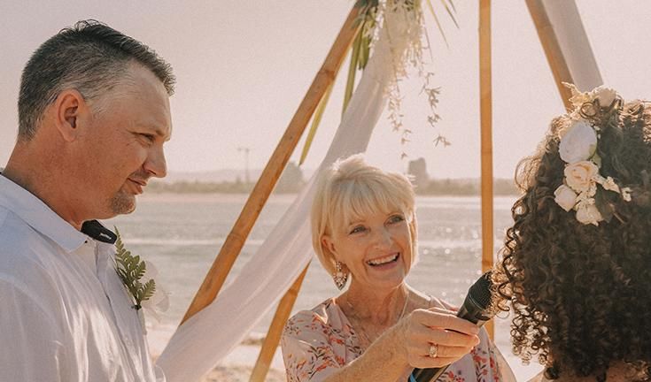 A Man and Woman at A Wedding on The Beach — Vivienne Celebrant - Gold Coast Wedding Celebrant in Mudgeeraba, QLD