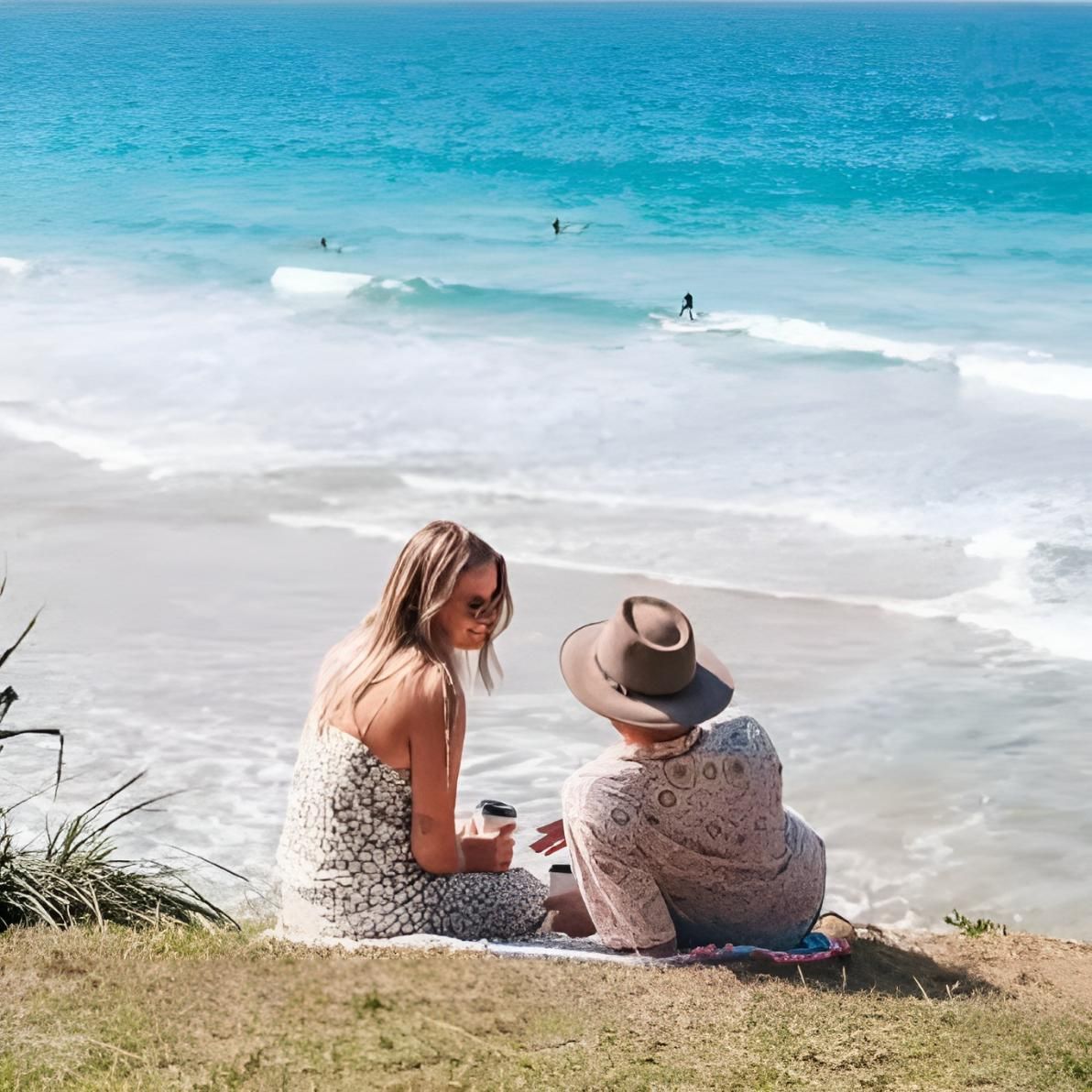 Two People on A Blanket on The Beach — Vivienne Celebrant - Gold Coast Wedding Celebrant in Mudgeeraba, QLD