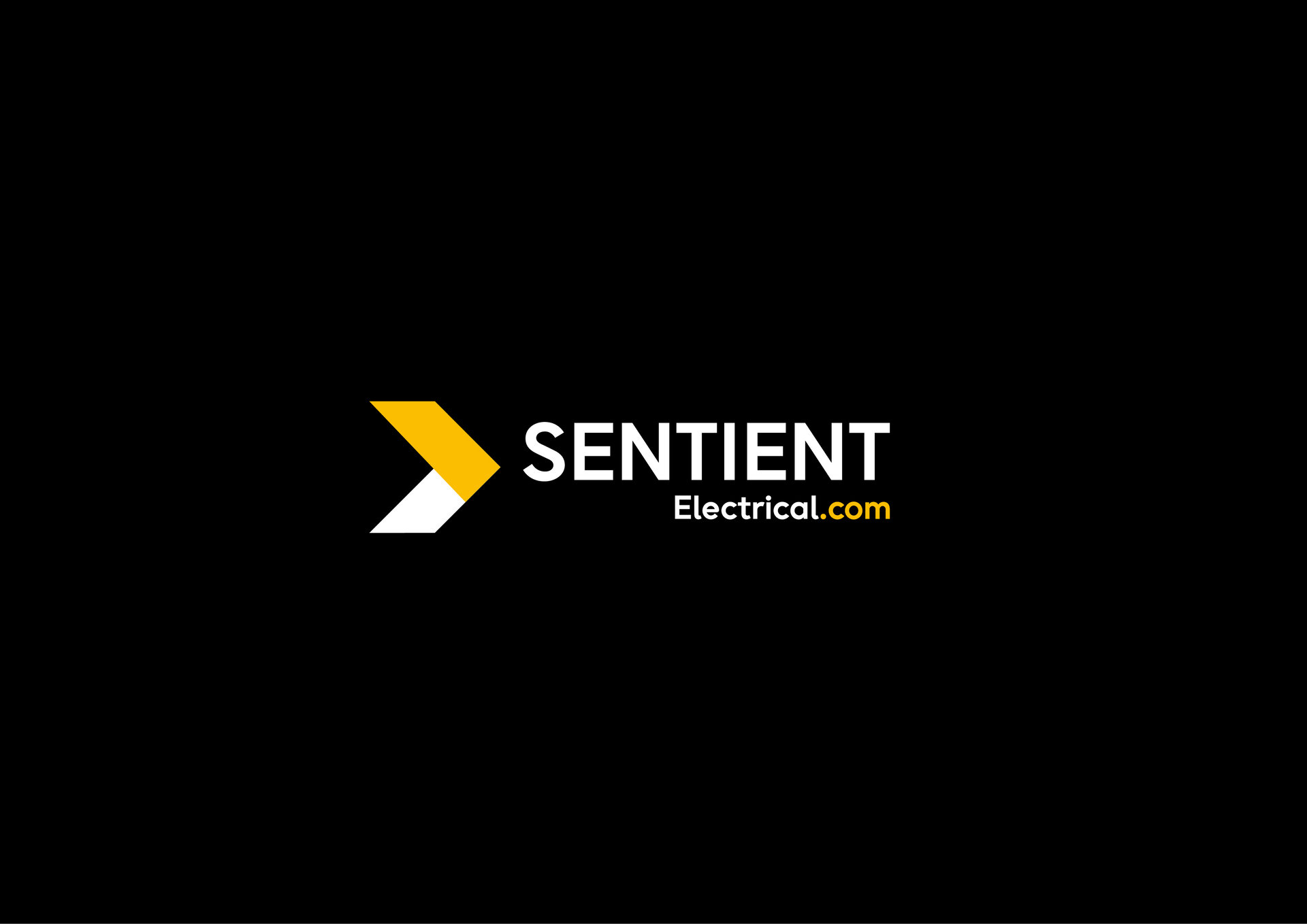 The logo for sentient electrical.com is on a black background
