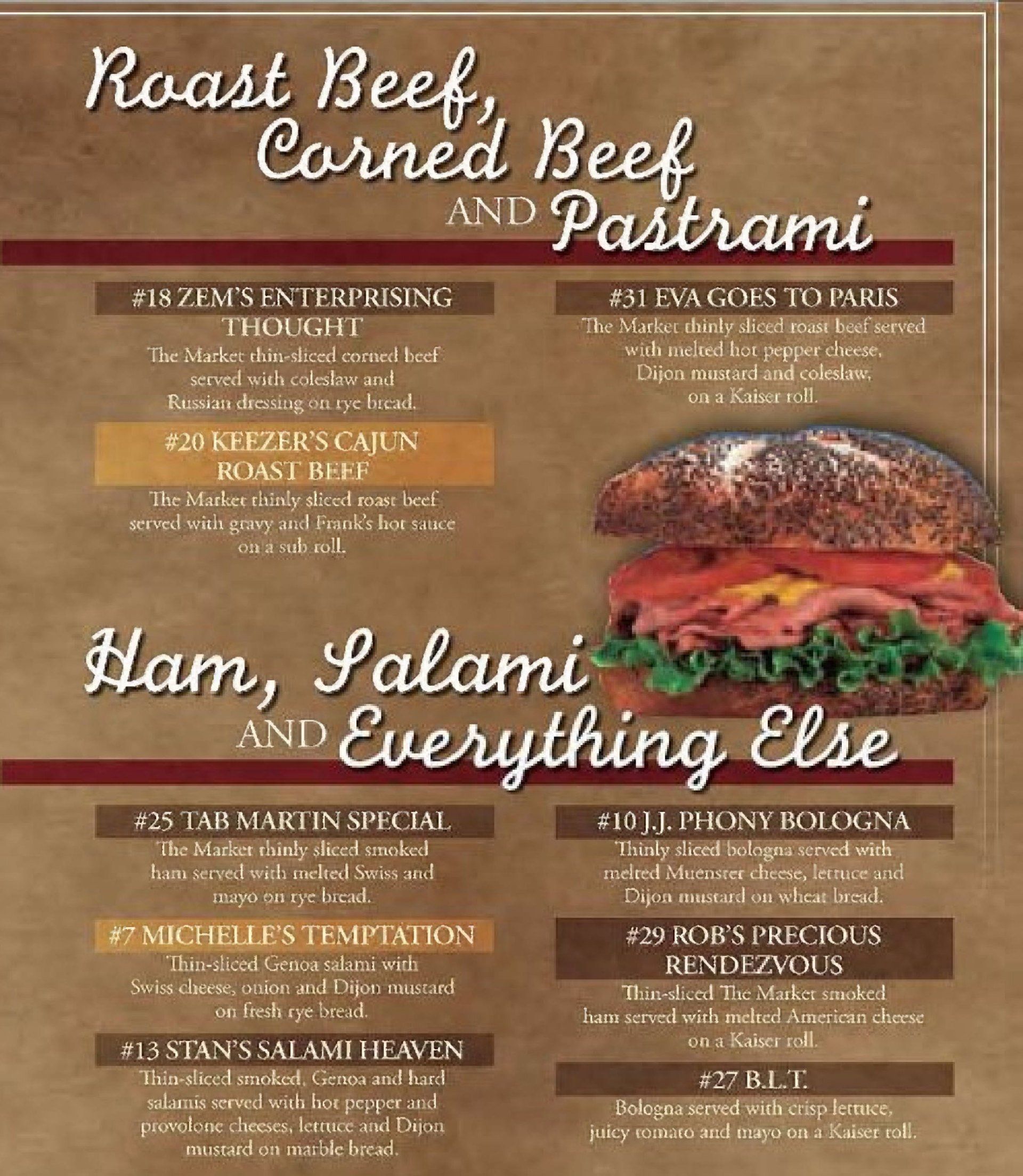 Sandwich Shop — Roast Beef Menu in Brownstown, MI