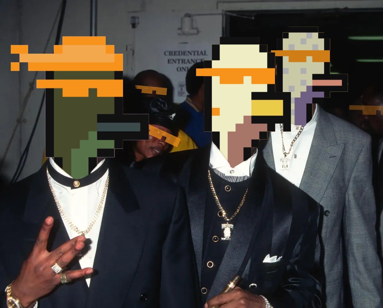 A group of men standing in front of a sign that says credential entrance only