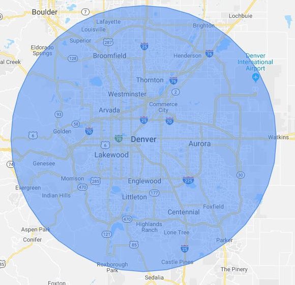 Denver Colorado Map — Denver, CO — Condor Concrete Inc.
