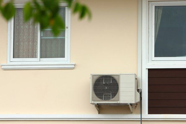 outdoor air conditioner box on house
