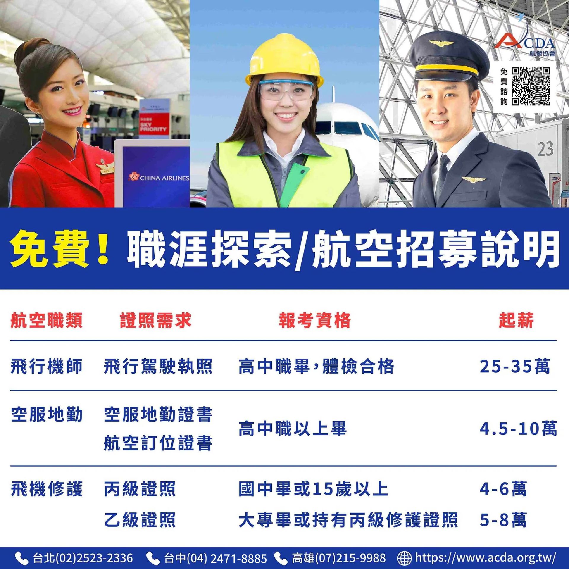 飛機修護、飛機維修、丙級飛機修護證照、乙級飛機修護證照、航空補習班、職訓課程、免費課程