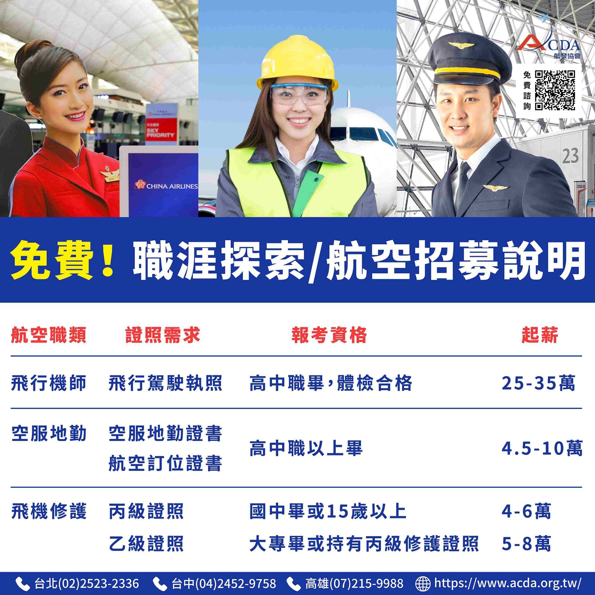 飛機修護、飛機維修、丙級飛機修護證照、乙級飛機修護證照、航空補習班、職訓課程、免費課程