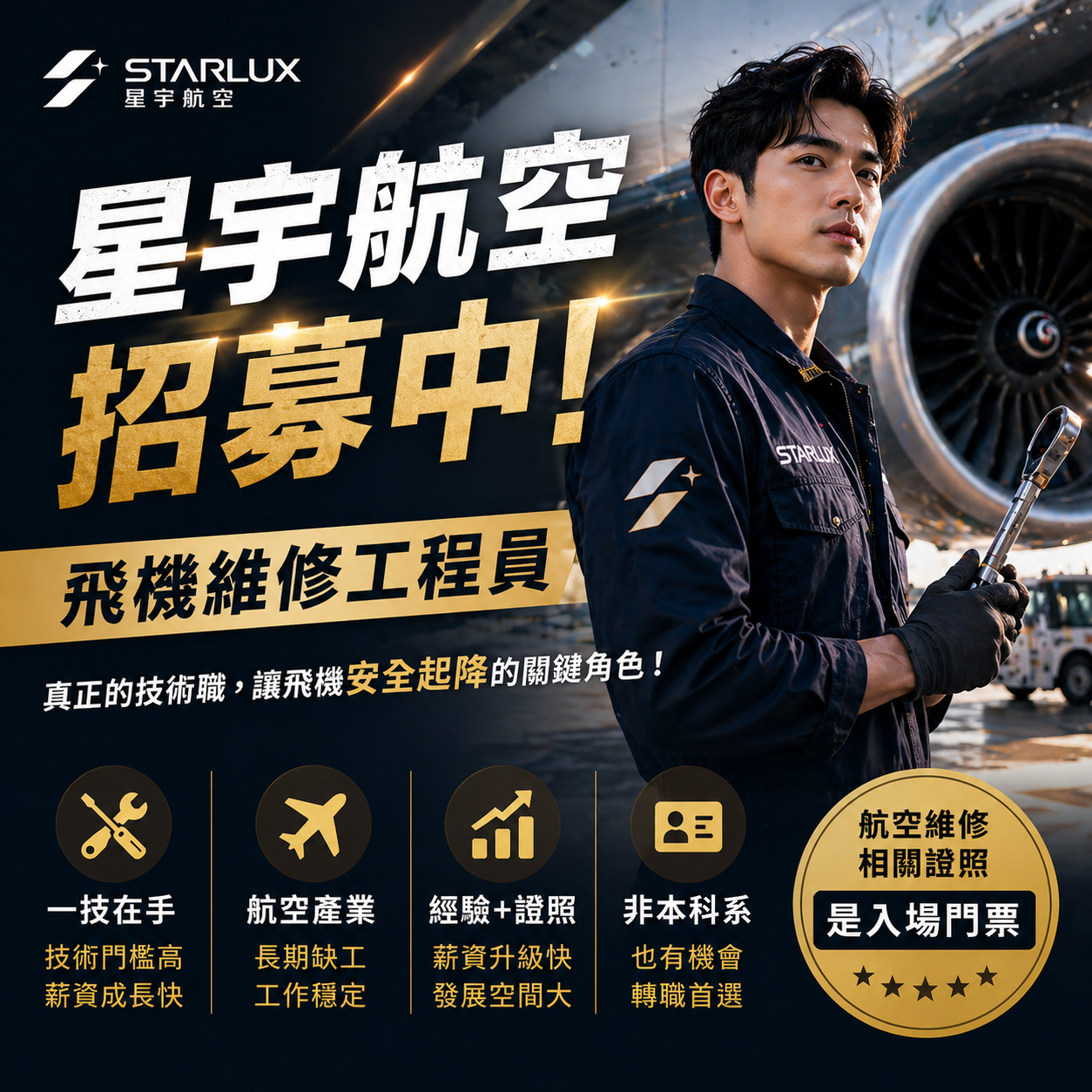 飛機修護、飛機維修、丙級飛機修護證照、乙級飛機修護證照、職訓課程、免費課程、免費培訓、退輔會職訓