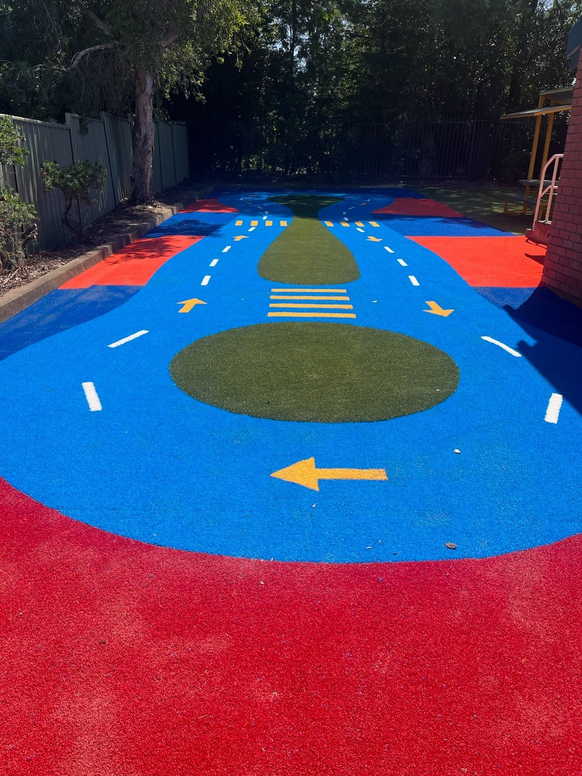 Blue and red play area floor — Dubbo Premier Landscapes in Dubbo, NSW