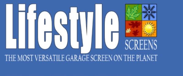 A lifestyle screens logo on a blue background