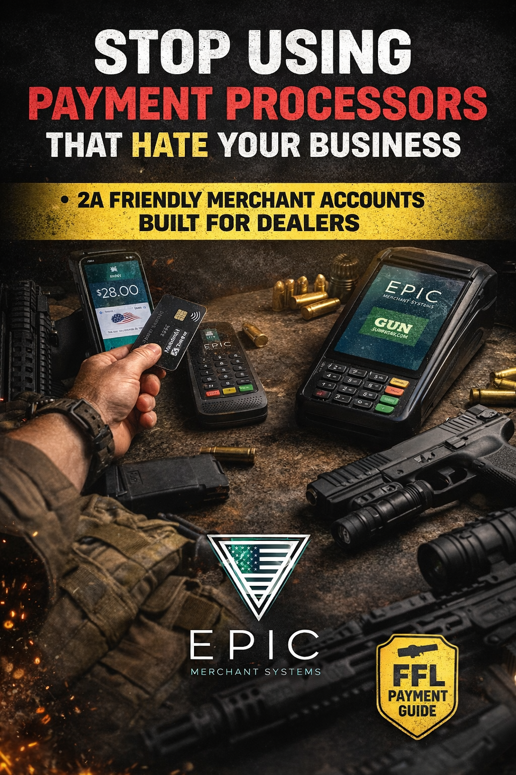 2A friendly merchant account solutions for FFL dealers from EPIC Merchant Systems