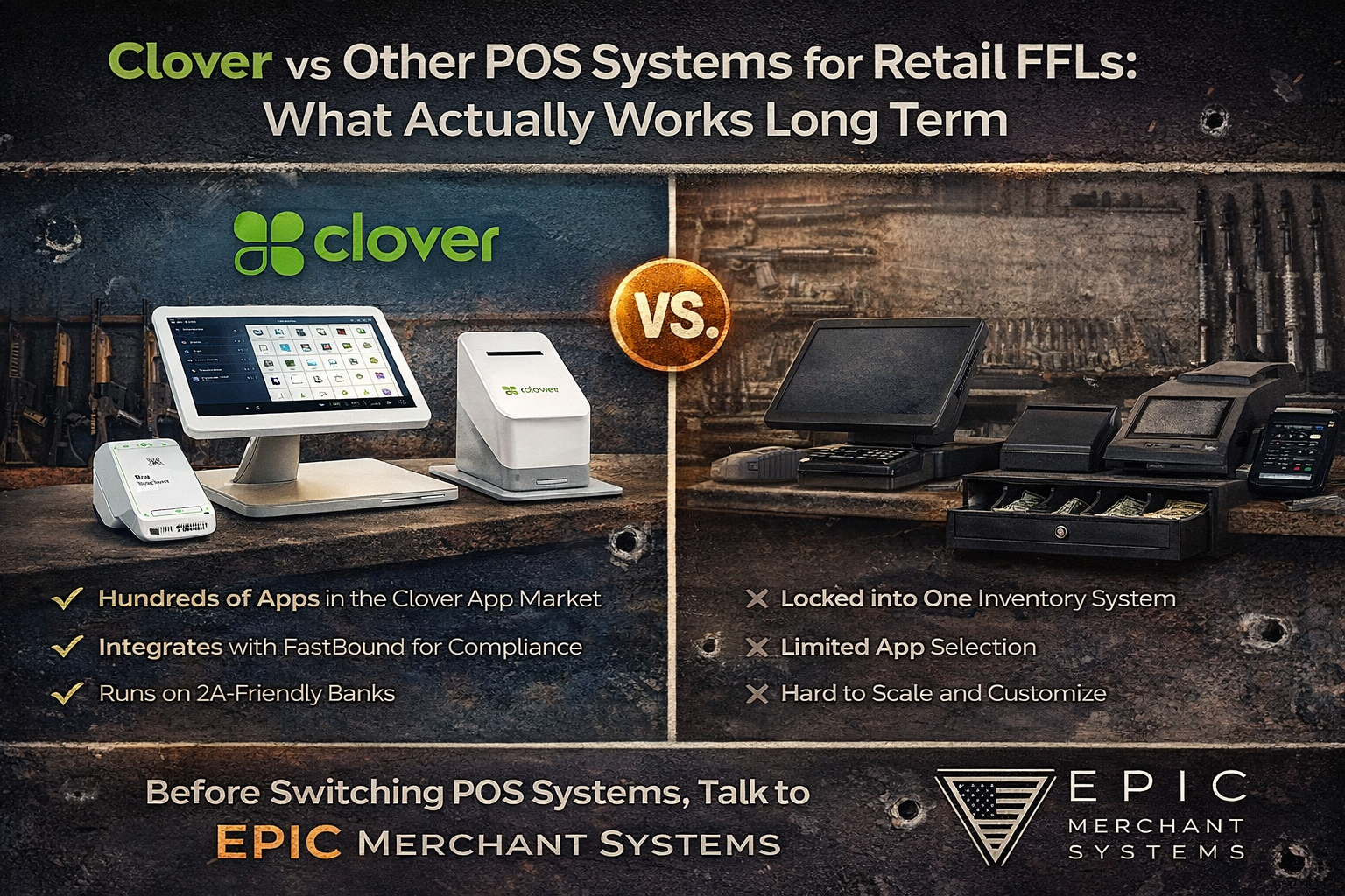 Clover POS compared to other POS systems for retail FFL stores 