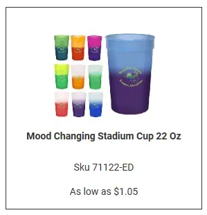 Mood Changing Stadium Cup 22 Oz