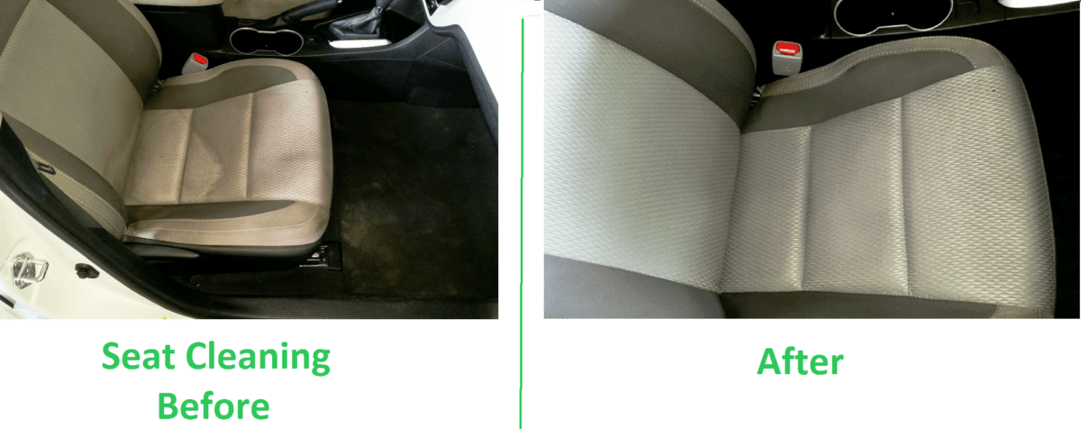 Complete interior vacuum, surfaces, windows, seats, carpet, mats, upholstery all cleaned by Ensynox organic enzyme.