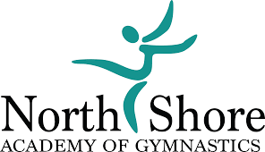 A logo for north shore academy of gymnastics