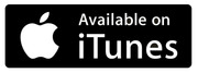 A black and white apple logo that says available on itunes