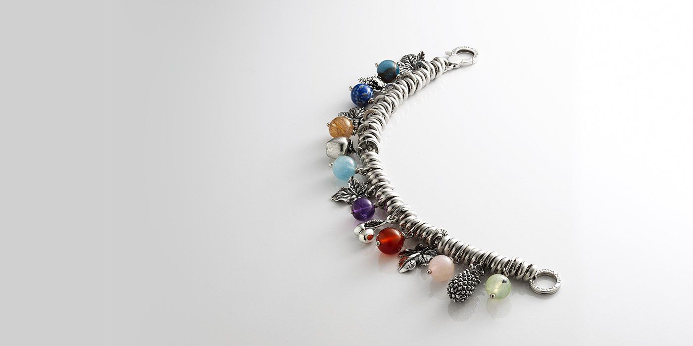 collana con cristalli in argento