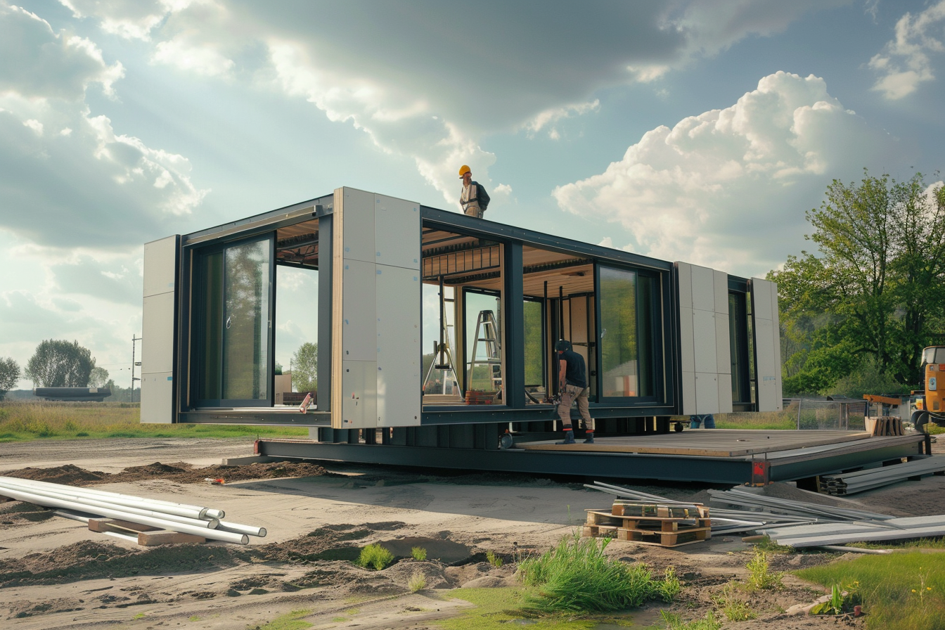 A look at how a foldable tiny house can be set up quickly on land. Construction of a foldable prefab home from Amazon.