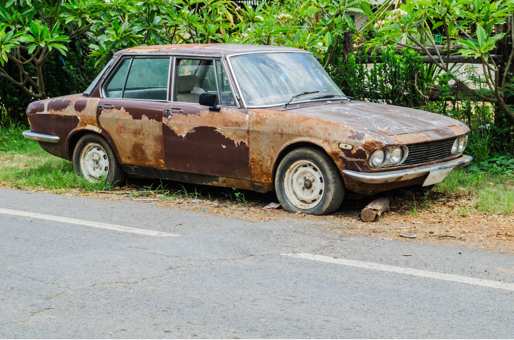Wrecked car that needs to go to the scrap yard