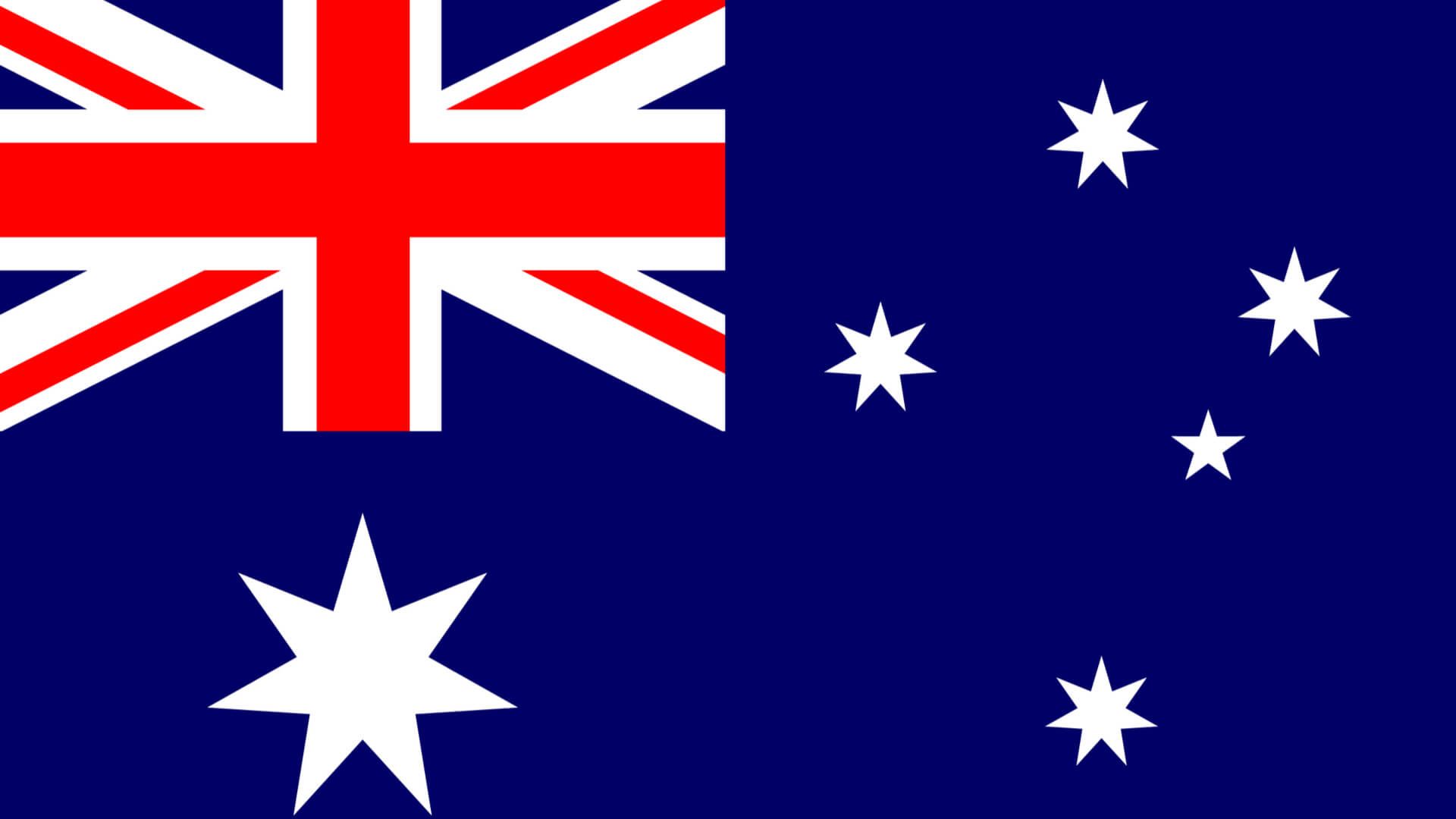 The flag of australia has a white star in the middle