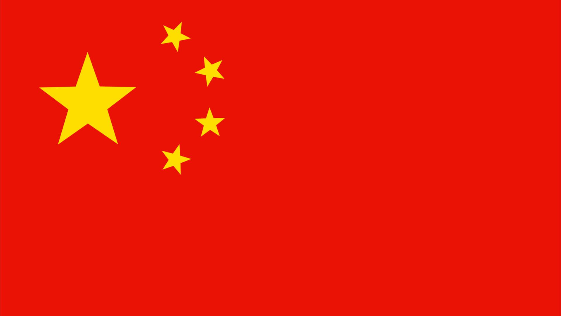 The flag of china has a yellow star on a red background.