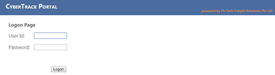 A screenshot of a cyber truck portal login page