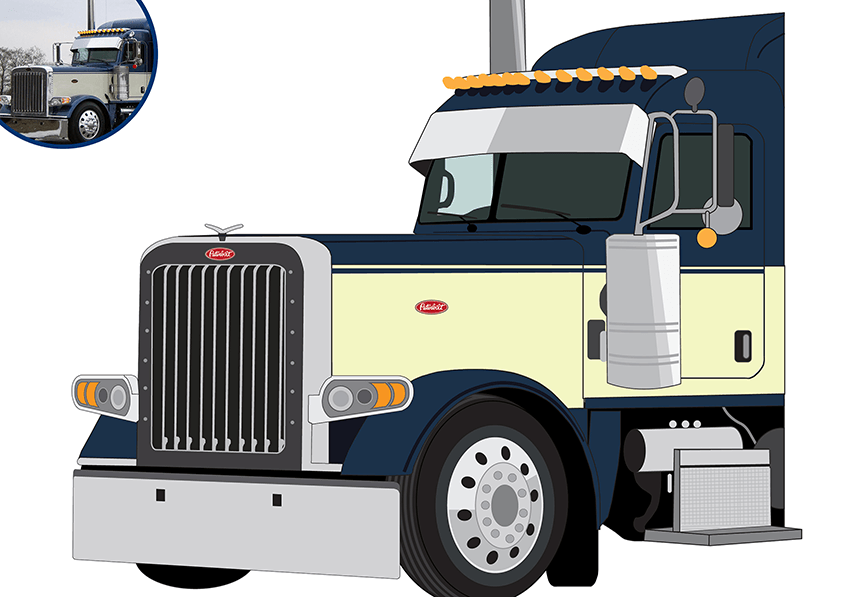peterbilt vector drawing