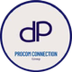 El logotipo de Procom Connection Group es un círculo con la letra dp dentro.